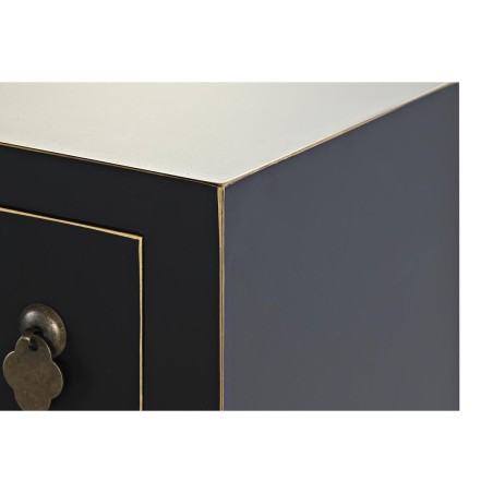 Side table DKD Home Decor 95 x 26 x 79 cm Fir Black Golden Metal White