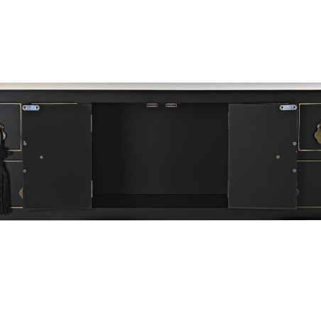 Bijzettafel DKD Home Decor 95 x 26 x 79 cm Spar Zwart Gouden Metaal Wi