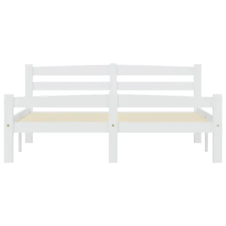 Cadre de lit sans matelas blanc bois de pin massif 140x200 cm
