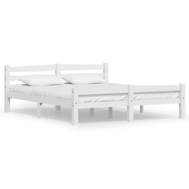 Cadre de lit sans matelas blanc bois de pin massif 160x200 cm