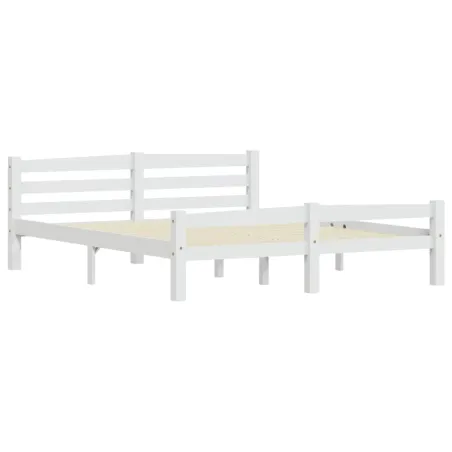 Cadre de lit sans matelas blanc bois de pin massif 160x200 cm