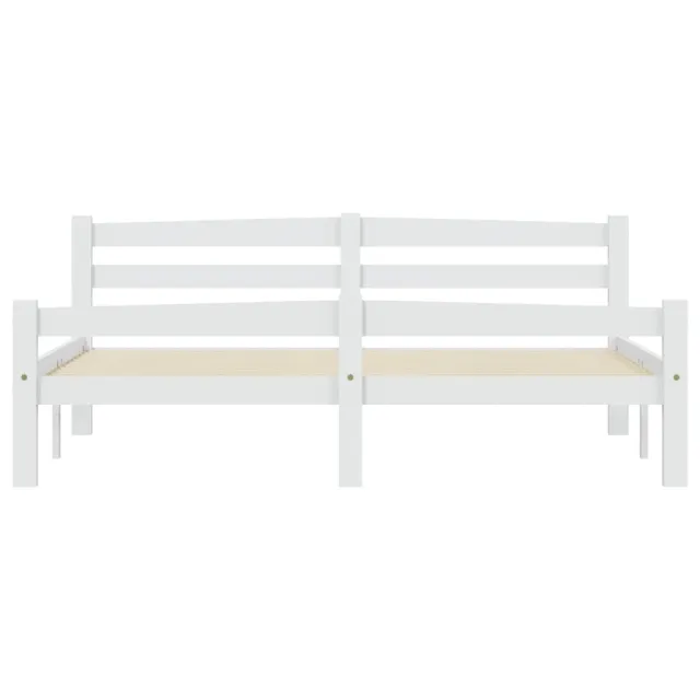 Cadre de lit sans matelas blanc bois de pin massif 160x200 cm