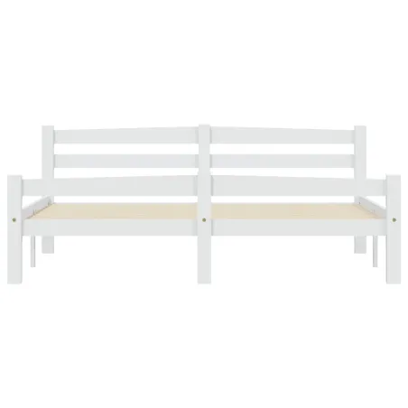 Cadre de lit sans matelas blanc bois de pin massif 160x200 cm