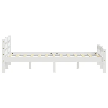 Cadre de lit sans matelas blanc bois de pin massif 160x200 cm