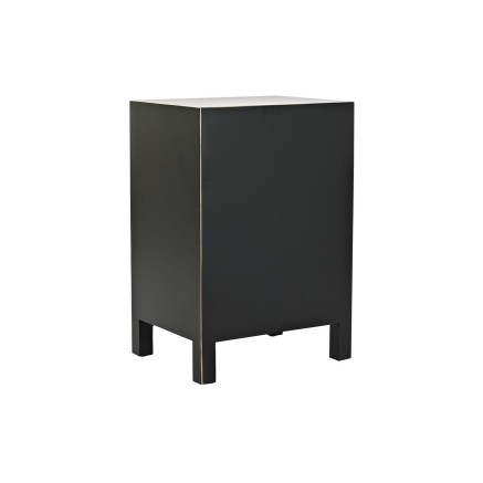 Mesita de Noche DKD Home Decor Blanco Negro Dorado Abeto Madera MDF 45 2