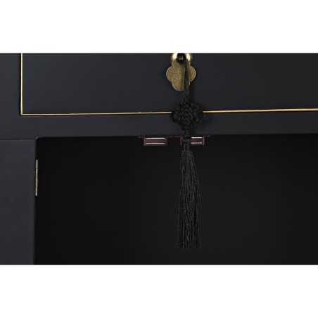 Table de Nuit DKD Home Decor Blanc Noir Doré Sapin Bois MDF 45 x 36 x