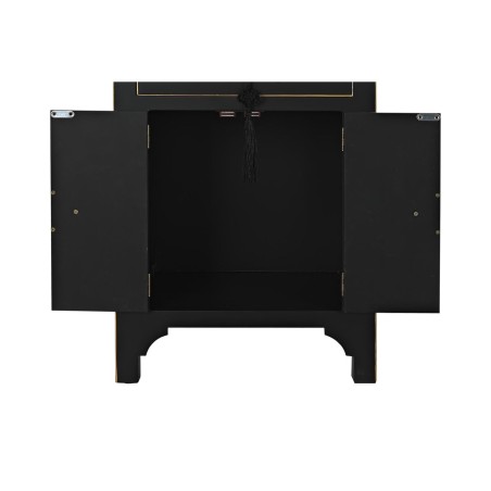 Table de Nuit DKD Home Decor Blanc Noir Doré Sapin Bois MDF 45 x 36 x