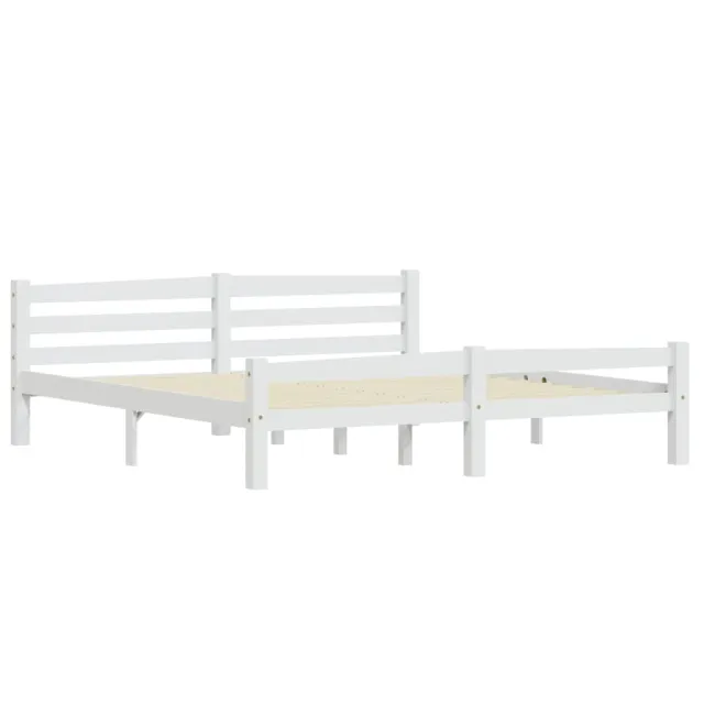 Cadre de lit sans matelas blanc bois massif de pin 180x200 cm