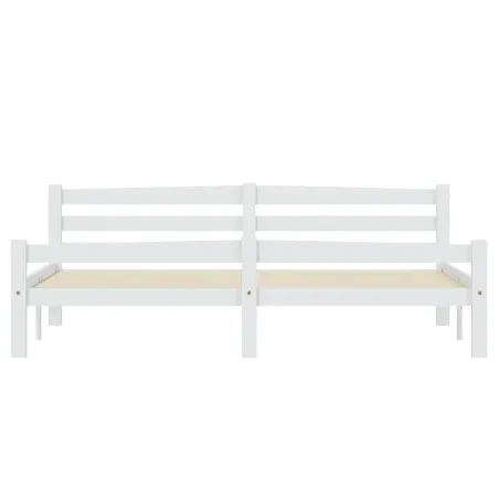 Cadre de lit sans matelas blanc bois massif de pin 180x200 cm
