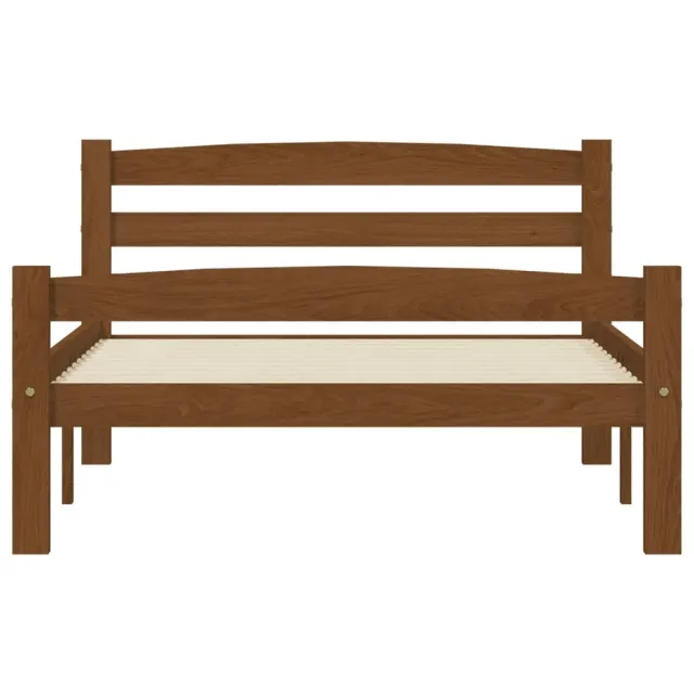 Cadre de lit sans matelas Marron miel Bois pin massif 90x200 cm