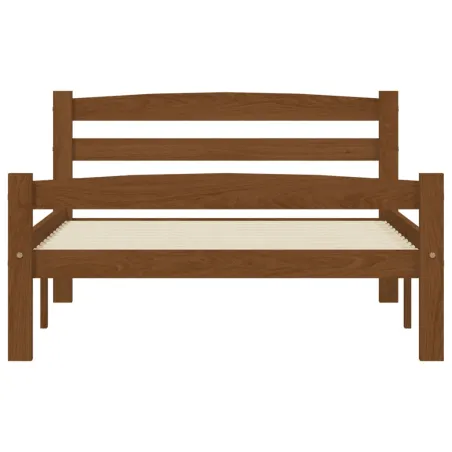 Cadre de lit sans matelas marron miel pin massif 100x200 cm