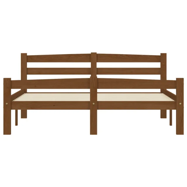 Cadre de lit sans matelas marron miel pin massif 120x200 cm