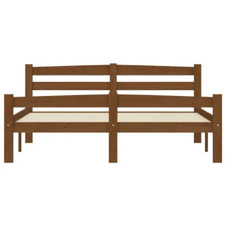 Cadre de lit sans matelas marron miel pin massif 120x200 cm