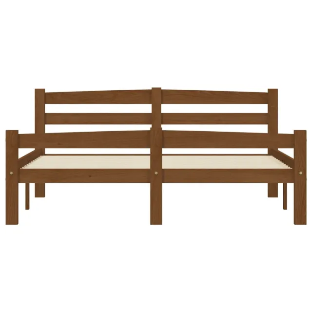 Cadre de lit sans matelas marron miel pin massif 140x200 cm