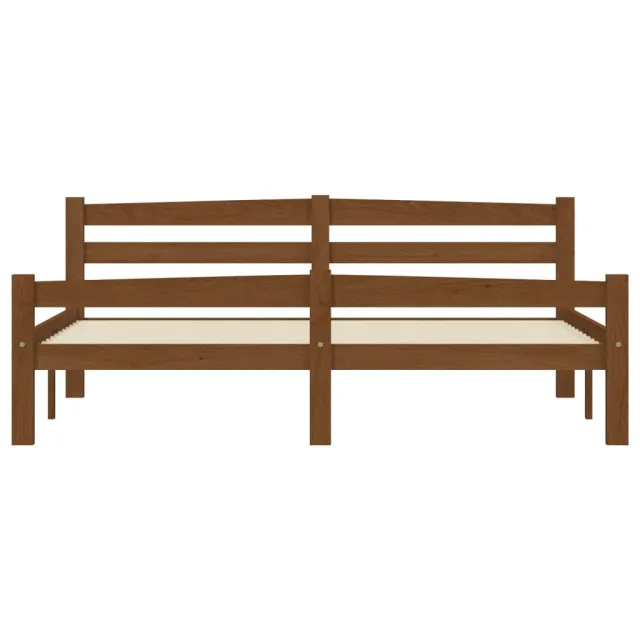 Cadre de lit sans matelas marron miel pin massif 160x200 cm