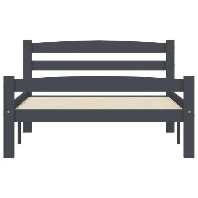 Cadre de lit sans matelas gris foncé pin massif 100x200 cm
