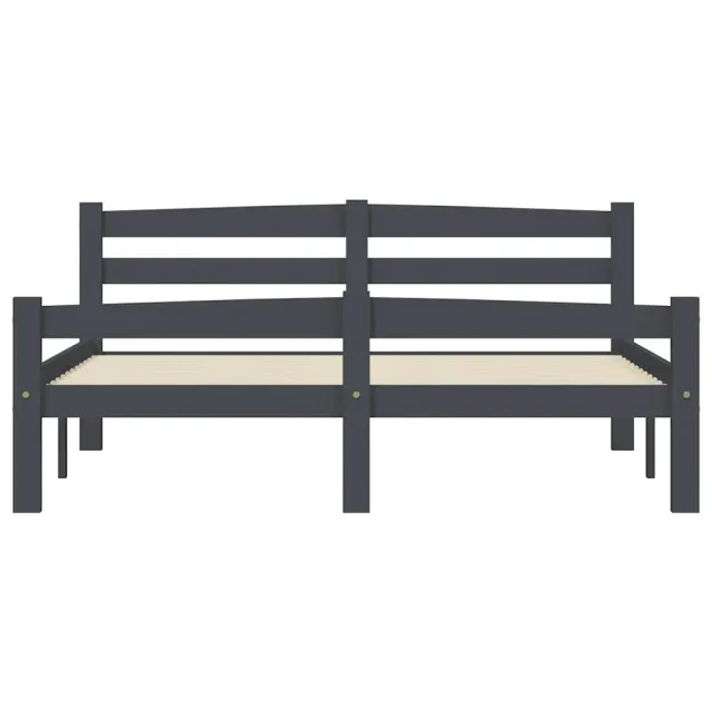 Cadre de lit sans matelas gris foncé pin massif 120x200 cm