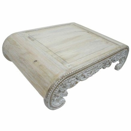 Table d'appoint DKD Home Decor Blanc Bois de manguier 89 x 63,5 x 25,4 2