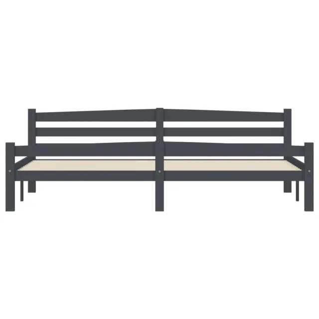 Cadre de lit sans matelas gris foncé pin massif 200x200 cm