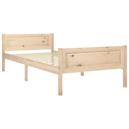 Cadre de lit sans matelas bois massif de pin 100x200 cm 2