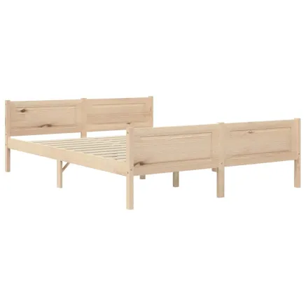 Cadre de lit sans matelas bois de pin massif 120x200 cm 2