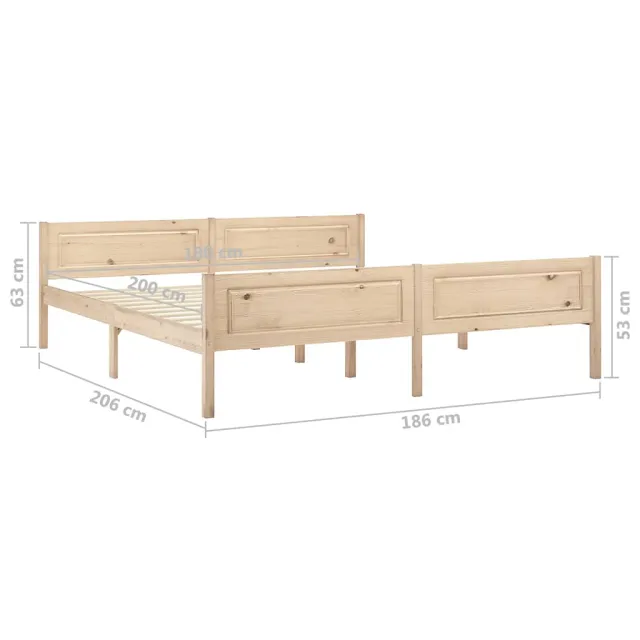 Cadre de lit sans matelas bois massif de pin 180x200 cm
