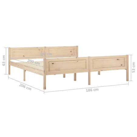Cadre de lit sans matelas bois massif de pin 180x200 cm