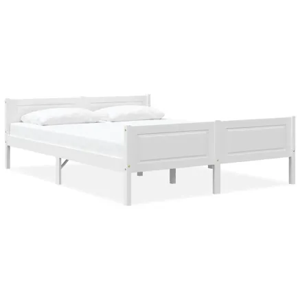 Cadre de lit sans matelas bois de pin massif blanc 120x200 cm