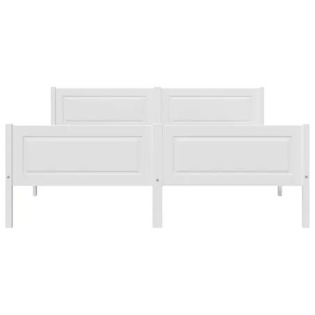 Cadre de lit sans matelas bois de pin massif blanc 120x200 cm