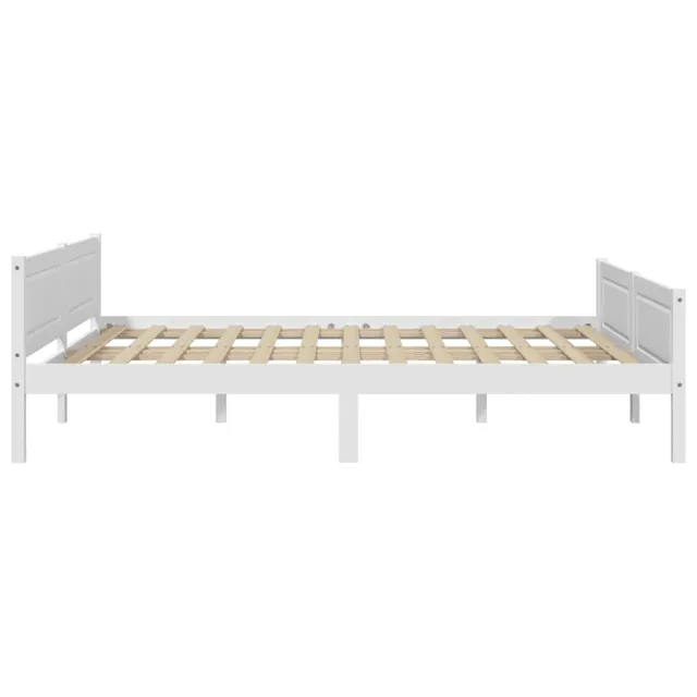 Cadre de lit sans matelas bois de pin massif blanc 120x200 cm