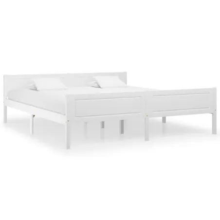 Cadre de lit sans matelas bois massif de pin blanc 180x200 cm