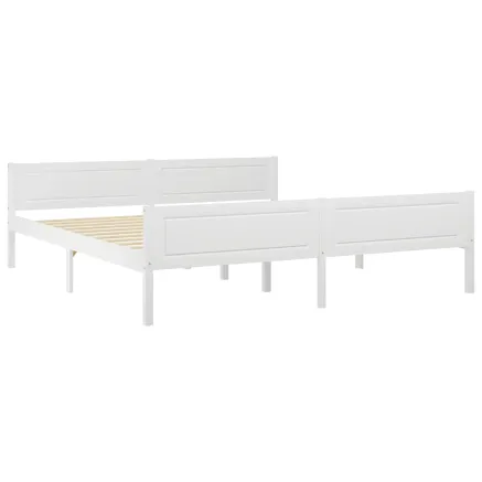 Cadre de lit sans matelas bois massif de pin blanc 180x200 cm 2