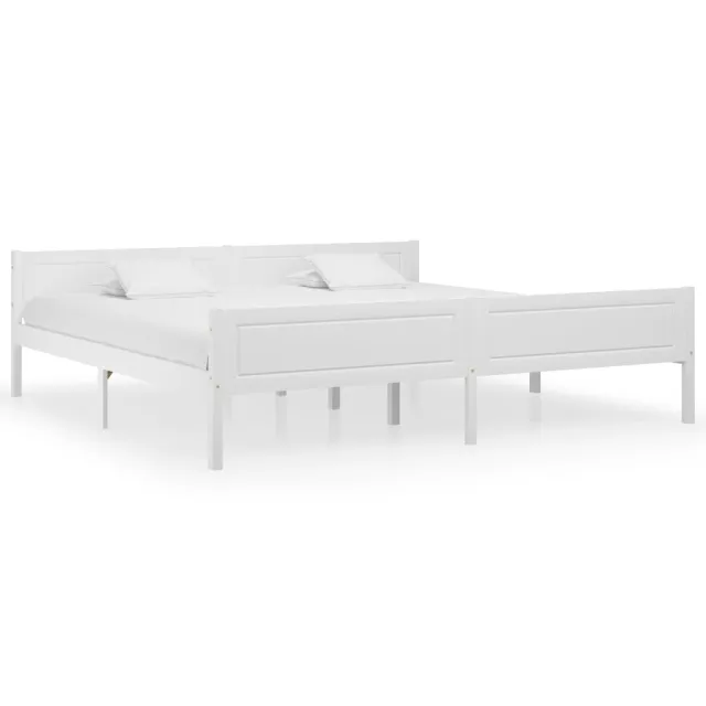 Cadre de lit sans matelas bois massif de pin blanc 200x200 cm