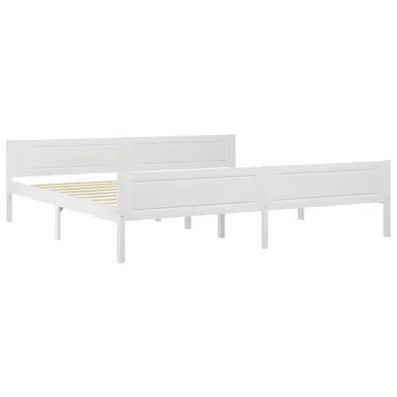 Cadre de lit sans matelas bois massif de pin blanc 200x200 cm 2