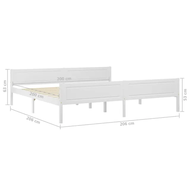 Cadre de lit sans matelas bois massif de pin blanc 200x200 cm