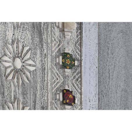 Armario DKD Home Decor Gris Blanco Madera de mango (90 x 38 x 150 cm)