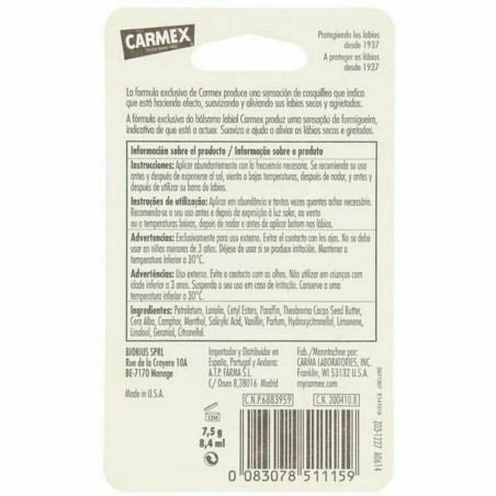Moisturising Lip Balm Carmex COS 002 BL 8 ml Yellow