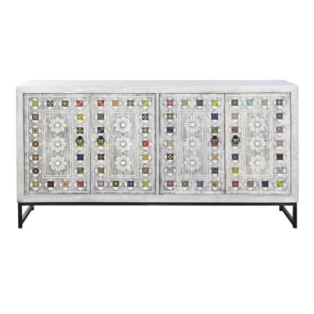 Aparador DKD Home Decor Blanco Beige Gris Multicolor Cerámica Madera