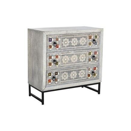 Commode DKD Home Decor Céramique Gris Blanc Bois de manguier (80 x 38