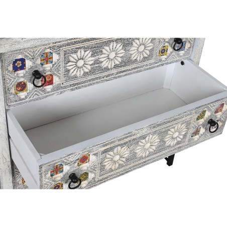 Cassettiera DKD Home Decor Ceramica Grigio Bianco Legno di mango (80 x