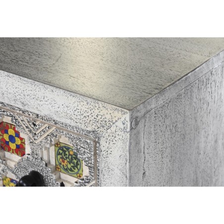 Cassettiera DKD Home Decor Ceramica Grigio Bianco Legno di mango (80 x