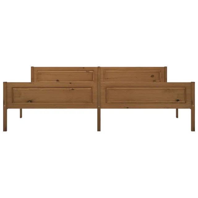Cadre de lit sans matelas pin massif marron miel 200x200 cm