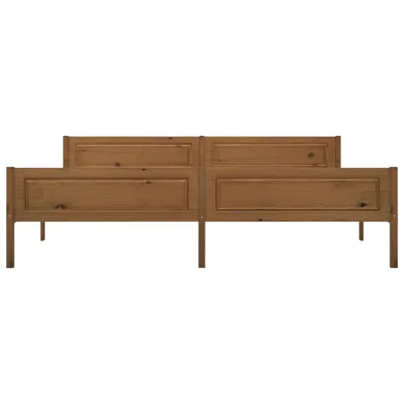 Cadre de lit sans matelas pin massif marron miel 200x200 cm