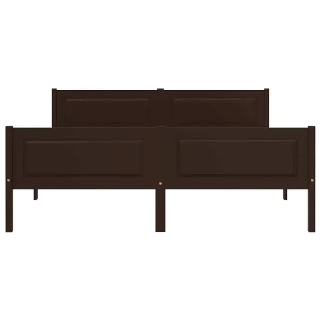 Cadre de lit sans matelas pin massif marron foncé 120x200 cm