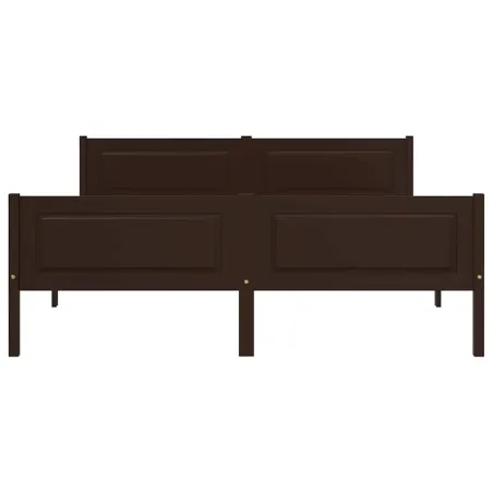 Cadre de lit sans matelas pin massif marron foncé 120x200 cm