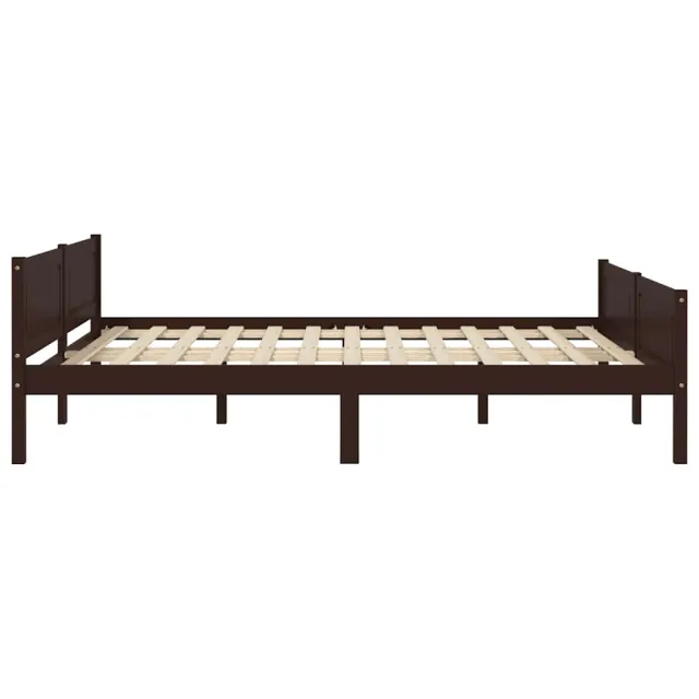 Cadre de lit sans matelas pin massif marron foncé 120x200 cm