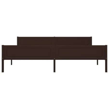 Cadre de lit sans matelas pin massif marron foncé 200x200 cm