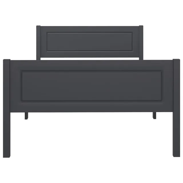 Cadre de lit sans matelas bois massif de pin gris 100x200 cm