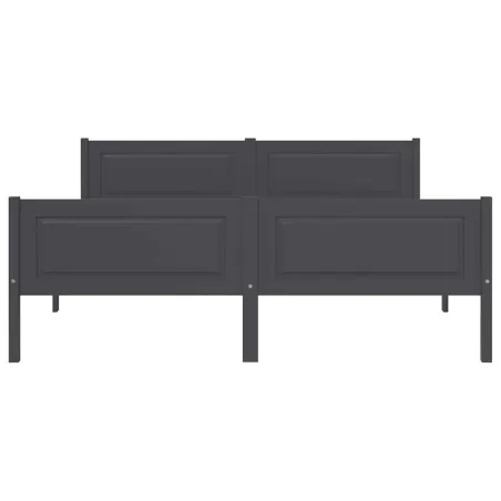 Cadre de lit sans matelas bois de pin massif gris 120x200 cm