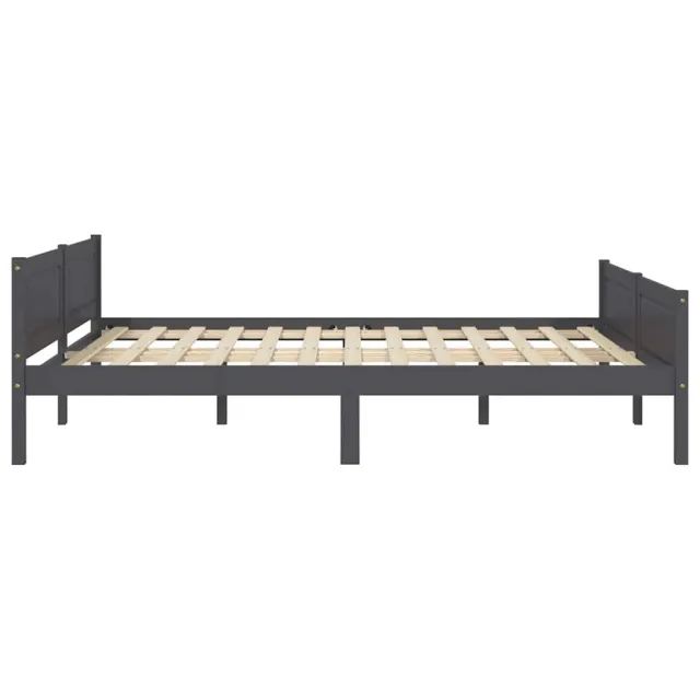 Cadre de lit sans matelas bois de pin massif gris 120x200 cm